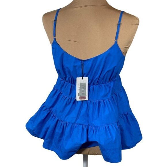New A loves A Blue V-Neck Sleeveless Tiered Cami Top Size S Small - Picture 3 of 10